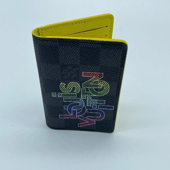 LOUIS VUITTON Graphite Damier Rainbow Print Virgil Abloh Pocket Organizer; NEW - Picture 4 of 8